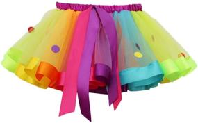img 2 attached to 🌈 NEXLOMOS Rainbow Layered Ribbon Tutu Skirt for Girls - Colorful and Tiered
