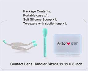 img 3 attached to 🎁 Convenient Soft Contact Lens Remover and Insertion Tool Set with Contact Tweezers and Silicone Scoop - Perfect Gift for New Users with Long Nails (Green)