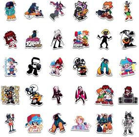 img 1 attached to 🎵 Friday Night Funkin Stickers: 102pcs Music Game Vinyl Waterproof Decals for Water Bottles, Skateboards, Laptops, Guitars, and Bumpers - Perfect Party Favors!