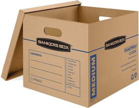 img 3 attached to 📦 Bankers Box SmoothMove Classic Moving Boxes: Tape-Free Assembly, Easy Carry Handles – Brown, Assorted 12 Pack (7716401)