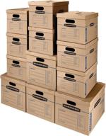 📦 bankers box smoothmove classic moving boxes: tape-free assembly, easy carry handles – brown, assorted 12 pack (7716401) logo