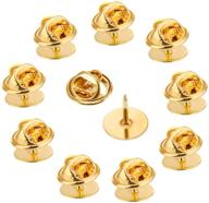 100 pack gold tie tacks with 10mm blank pins and butterfly clutch backs by 💯 cbtone - ideal for craft making, badge insignia, citation bars, service bars, toy pins, and jewelry making logo