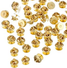 img 1 attached to 100 Pack Gold Tie Tacks with 10MM Blank Pins and Butterfly Clutch Backs by 💯 CBTONE - Ideal for Craft Making, Badge Insignia, Citation Bars, Service Bars, Toy Pins, and Jewelry Making