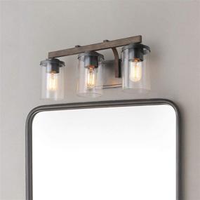 img 3 attached to 💡 BAYCHEER 3-Light Industrial Wall Sconce with Clear and Frosted Glass Cylinder Shade – Ideal Fixture for Bathroom, Dressing Room, and Bedroom