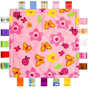 img 4 attached to Enchanting Colored Ribbon Baby Taggy Blanket Comforter Appese Towel, Floral Shape Kids Toddlers Security Blanket