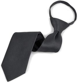 img 2 attached to Poly Solid Satin Zipper Boys' Accessories and Neckties for Boys