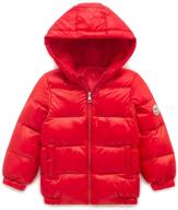 warm hooded puffer jacket for kids and teens - simplee kids little boys and girls winter light down coat outwear for 2-8 years logo