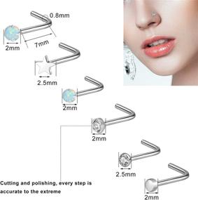 img 1 attached to 😷 Hicdaw Nose Rings Hoops, Set of 60 Nose Rings for Women, 20G Nose Studs Hoop Jewelry, Surgical Steel Nose Ring Collection