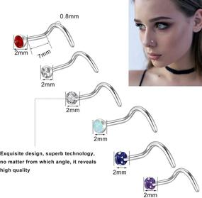 img 3 attached to 😷 Hicdaw Nose Rings Hoops, Set of 60 Nose Rings for Women, 20G Nose Studs Hoop Jewelry, Surgical Steel Nose Ring Collection