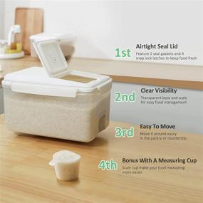 img 1 attached to 🍚 TBMax Large Airtight Rice Storage Container with Wheels, Measuring Cup Included - Ideal for Bulk Food Storage