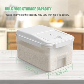 img 2 attached to 🍚 TBMax Large Airtight Rice Storage Container with Wheels, Measuring Cup Included - Ideal for Bulk Food Storage