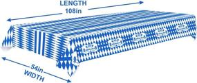 img 3 attached to 🎉 Наружный/внутренний аксессуар для вечеринки: Салатово-белая прямоугольная салфетка/покрытие на стол "Октоберфест" с ромбами, 2 шт. - 54''x108'' прямоугольное украшение для вечеринки