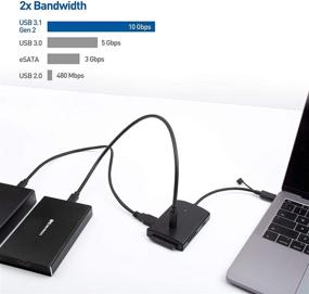 img 1 attached to 10Gbps USB C Hub with USB-A, USB-C, MicroSD and UHS-II SD Card Reader, 2.5 3.5 Inch SATA Hard Drive Reader - Thunderbolt 4 / USB4 / Thunderbolt 3 Port Compatible by Cable Matters