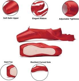 img 3 attached to 🩰 Сатиновые пуанты для профессионального танца - MSMAX танцевальные балетки