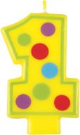 🎂 vibrant polka dot number 1 birthday candle: a stylish decorative touch logo