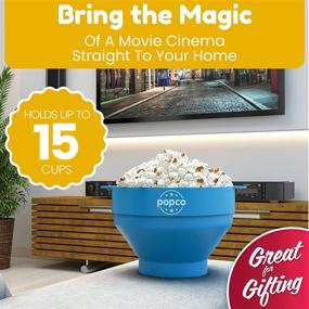 img 2 attached to The Original Popco Silicone Microwave Popcorn Popper with Handles | Popcorn Maker Bowl | Collapsible and Dishwasher Safe | BPA Free | Available in 15 Vibrant Colors – Light Blue