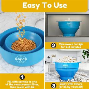 img 1 attached to The Original Popco Silicone Microwave Popcorn Popper with Handles | Popcorn Maker Bowl | Collapsible and Dishwasher Safe | BPA Free | Available in 15 Vibrant Colors – Light Blue