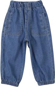 img 1 attached to 👖 Tiacham Toddler Baby Girl Jeans: High Waisted Wide Leg Pant Straight Denim Trousers for Casual Comfort and Style