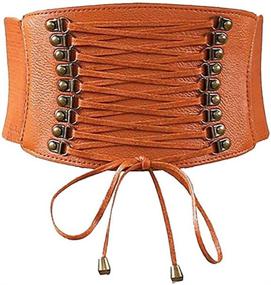 img 4 attached to Women's Leather Waist Cincher Corsets - Training Accessories for Females