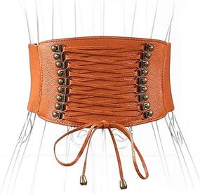 img 1 attached to Women's Leather Waist Cincher Corsets - Training Accessories for Females