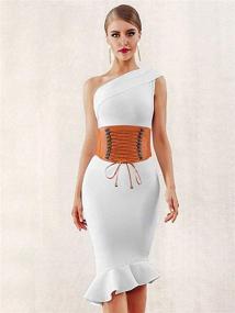 img 3 attached to Women's Leather Waist Cincher Corsets - Training Accessories for Females