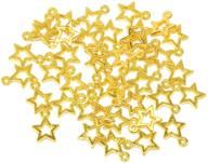 ⭐️ yansanido pack of 50 gold alloy antique stars charms pendants for bracelet and necklace making (50pcs gold stars) logo