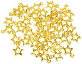 img 4 attached to ⭐️ Yansanido Pack of 50 Gold Alloy Antique Stars Charms Pendants for Bracelet and Necklace Making (50pcs Gold Stars)