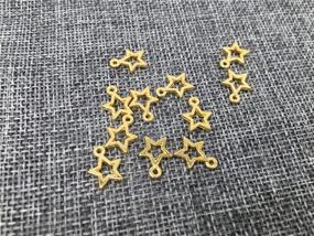 img 3 attached to ⭐️ Yansanido Pack of 50 Gold Alloy Antique Stars Charms Pendants for Bracelet and Necklace Making (50pcs Gold Stars)