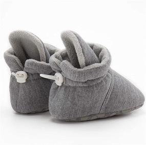 img 1 attached to 👶 COUCOU Baby Booties: Comfy Cotton Infant Shoes with Non-Skid Sole, Grippers, and Soft Ankle Support for Boys and Girls