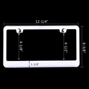 img 3 attached to 🚗 Ohuhu License Plate Frame: Stainless Steel Mirror Slim Frames for US Vehicles with Chrome Screw Caps - 2 Pcs Car License Plate Covers