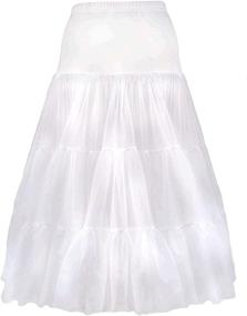 img 4 attached to 👗 Girls Candyland Petticoat Skirt: Perfect Underskirt for Formal Dress and Costume - Kids White Half Slip Poodle Skirt