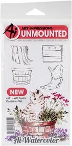 img 2 attached to 🎨 Art Impressions Rustic Container Watercolor Cling Rubber Stamp: Create Stunning Designs