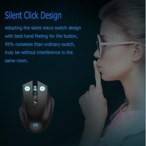 img 3 attached to Forter i720 Ergonomic Right-handed Wireless Silent Gaming Mouse for Windows and MAC - Noiseless Black Wireless Mouse