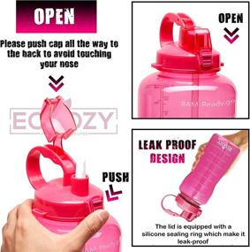 img 2 attached to 💪 Motivational Time Marker Water Bottle with Straw - 1/2 Gallon (64 OZ), Leakproof & BPA Free Tritan, Ideal for Fitness, Gym, Outdoor Sports - PINK