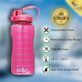 img 3 attached to 💪 Motivational Time Marker Water Bottle with Straw - 1/2 Gallon (64 OZ), Leakproof & BPA Free Tritan, Ideal for Fitness, Gym, Outdoor Sports - PINK