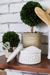 img 1 attached to 🍭 Mud Pie Door Knob Sugar Bowl - Elegant White Holder for Sweet Delights - Compact 5.85H X 6.7L X 6.35W Dimensions