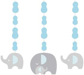 img 1 attached to 🐘 Adorable Little Peanut Boy Hanging Decorations - Pack of 3 by Creative Converting