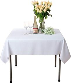 img 4 attached to 🌦️ VEEYOO Outdoor Square Polyester Tablecloth