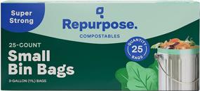img 4 attached to 🗑️ 25 Count 1 Pack of BPI Certified Repurpose 3 Gallon Compostable Small Bin Trash Bags