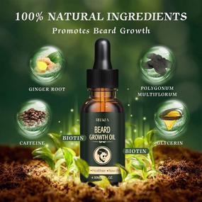 img 3 attached to Organic Beard Growth Oil: Biotin & Caffeine Infused, Natural Serum to Enhance Men's Facial Hair Growth, Promotes Thicker, Fuller, Longer Beard - 30ml