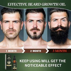 img 2 attached to Organic Beard Growth Oil: Biotin & Caffeine Infused, Natural Serum to Enhance Men's Facial Hair Growth, Promotes Thicker, Fuller, Longer Beard - 30ml