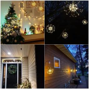 img 1 attached to 🎆 KJOY 4-Pack LED Firework Lights | Hanging Starburst Lights | Copper Wire Fairy String Lights | Battery Operated with Remote | 8 Modes Dimmable Light | Ideal for Parties, Christmas, Outdoor Decor