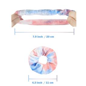 img 2 attached to 🌈 IVARYSS Tie Dye Velvet Scrunchies - Soft Rainbow Hair Bands for Girls & Women, Cute Candy Colors Ponytail Holder (12 Pcs)