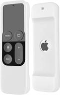 📱 shock proof silicone remote case for apple tv 4k 4th 5th gen - white logo