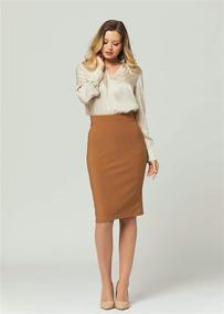 img 3 attached to 👗 Upgrade Your Wardrobe with our Premium Stretch Pencil Skirt for Women - Perfect for Suiting & Blazers