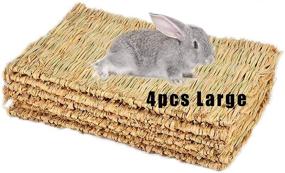 img 4 attached to 🐇 Hamiledyi Grass Mat for Small Animals - Large Bunny Bedding Nest, Chew Toy, and Play Toy for Guinea Pig, Parrot, Rabbit, Hamster, and Rat