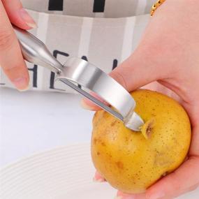 img 1 attached to 🔪 Color ME! 188 Stainless Steel Swivel Vegetable Peelers - Y-Shaped & P-Shaped Potato Peelers, Eye Remover, Dishwasher Safe (2pcs) - Rose Gold