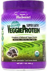 img 4 attached to Протеиновый порошок от Bluebonnet Nutrition Super Earth Organic Veggie - Без сои, без глютена, косер, без ГМО, веганский, сертифицирован по USDA Organic - с шоколадным мокко вкусом, 1 фунт (0,45 кг), 15 порций.