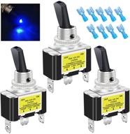 🚗 twidec/3pcs rocker lighted toggle switch 30a 12v dc spst on/off 3pin car automative boat with blue led illuminated light - high-quality and durable logo