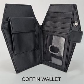 img 3 attached to 🧛 Glenbarn Coffin Wallet - Gothic Vegan Witch Wallet for Men and Women - Black Coffin Purse with Snap